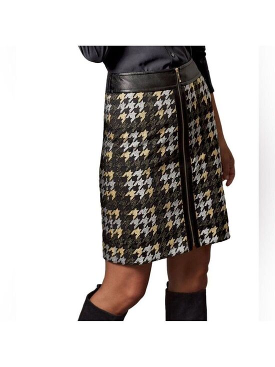 J McLaughin Dresses & Skirts - J McLaughlin NWT Mini Plaid Metallic Thread Skirt 6  Preppy Old Money Cyberpunk